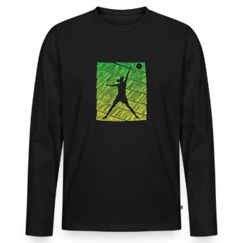 Basketteur Fille - T-shirt manches longues Premium bio Homme - noir - Devant - Nico (187cm)
