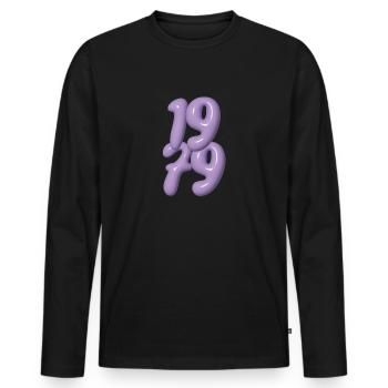 Millésime 1979 - T-shirt manches longues Premium bio Homme - noir - Devant - Nico (187cm)