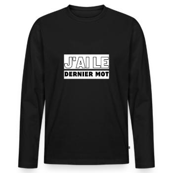 Duo Dominance Tees - T-shirt manches longues Premium bio Homme - noir - Devant - Nico (187cm)