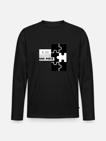 Tandem Puzzle Tee Set - T-shirt manches longues Premium bio Homme - noir