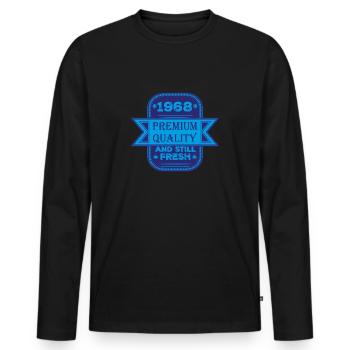 Millésime 1968 - T-shirt manches longues Premium bio Homme - noir - Devant - Nico (187cm)