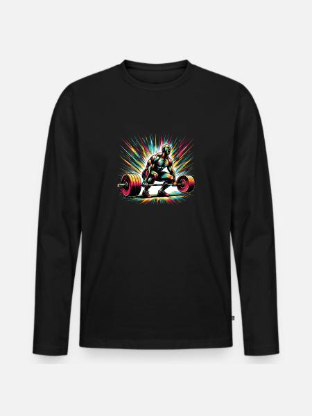 Powerlifting Power: Art Explosion - Men's Premium Organic Long Sleeve Shirt - black