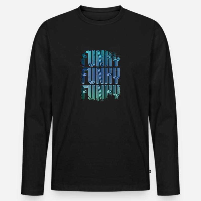 Funky - Männer Premium Bio Langarmshirt - Schwarz