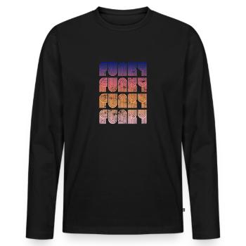 Funky Vintage - Men's Premium Organic Long Sleeve Shirt - black - Front - Nico (187cm)
