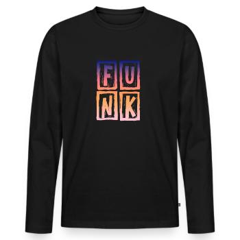 Funk Funky Vintage - Men's Premium Organic Long Sleeve Shirt - black - Front - Nico (187cm)