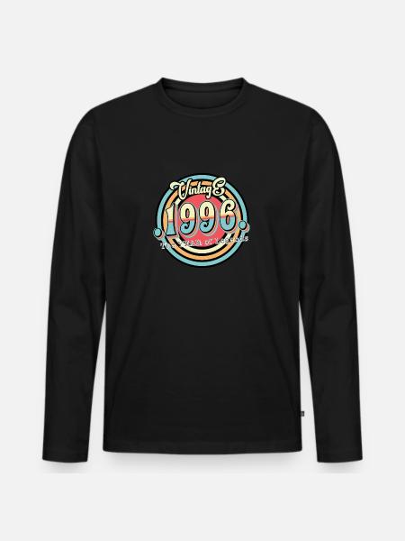 1996 28e anniversaire - T-shirt manches longues Premium bio Homme - noir