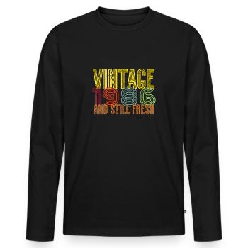 1986 Year of birth - Men's Premium Organic Long Sleeve Shirt - black - Front - Nico (187cm)