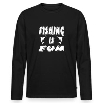 Angling - Men's Premium Organic Long Sleeve Shirt - black - Front - Nico (187cm)