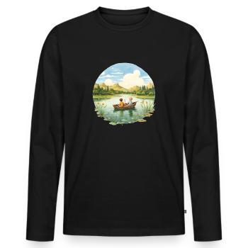 Les activités d’une enfance insouciante - T-shirt manches longues Premium bio Homme - noir - Devant - Nico (187cm)