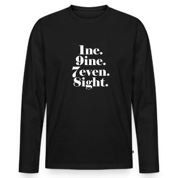 Millésime 1978 - T-shirt manches longues Premium bio Homme - noir - Devant - Nico (187cm)