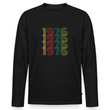 Millésime 1976 - T-shirt manches longues Premium bio Homme - noir - Devant - Nico (187cm)