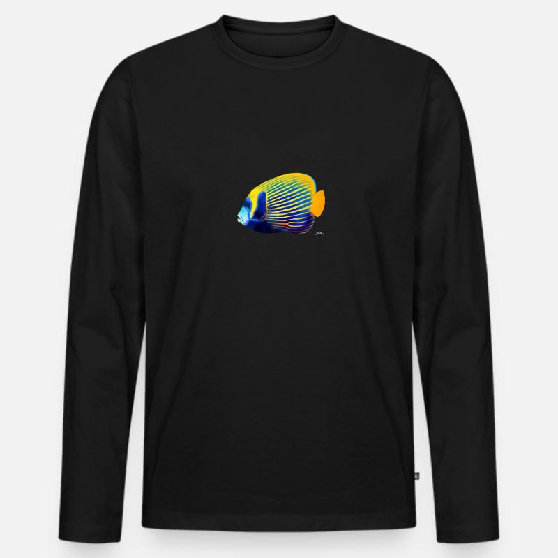 POMACANTHUS IMPERATOR - Männer Premium Bio Langarmshirt - Schwarz