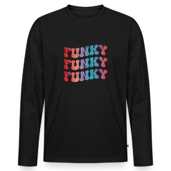 Funky Vintage - Männer Premium Bio Langarmshirt - Schwarz - Vorne - Nico (187cm)