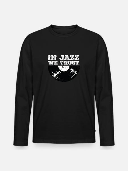 In Jazz we Trust - Men's Premium Organic Long Sleeve Shirt - black
