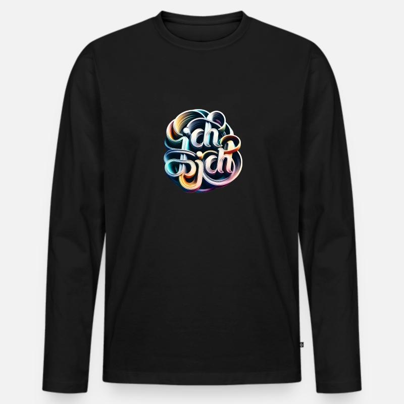 Selbstliebe im Wirbe - Männer Premium Bio Langarmshirt - Schwarz