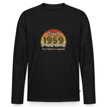 Millésime 1959 - T-shirt manches longues Premium bio Homme - noir - Devant - Nico (187cm)