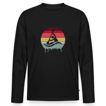 Rowing Retro - Männer Premium Bio Langarmshirt - Schwarz - Vorne - Nico (187cm)