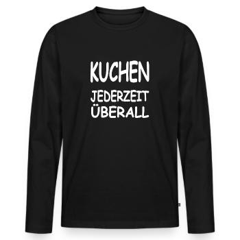 Gâteau - T-shirt manches longues Premium bio Homme - noir - Devant - Nico (187cm)