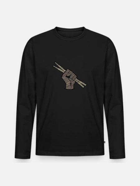 Batterie Batteur - T-shirt manches longues Premium bio Homme - noir