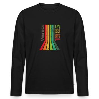 1985 Jahrgang Vintage Geburtstag Geschenk - Männer Premium Bio Langarmshirt - Schwarz - Vorne - Nico (187cm)