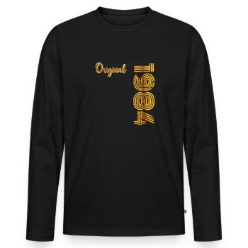 Millésime 1984 - T-shirt manches longues Premium bio Homme - noir - Devant - Nico (187cm)
