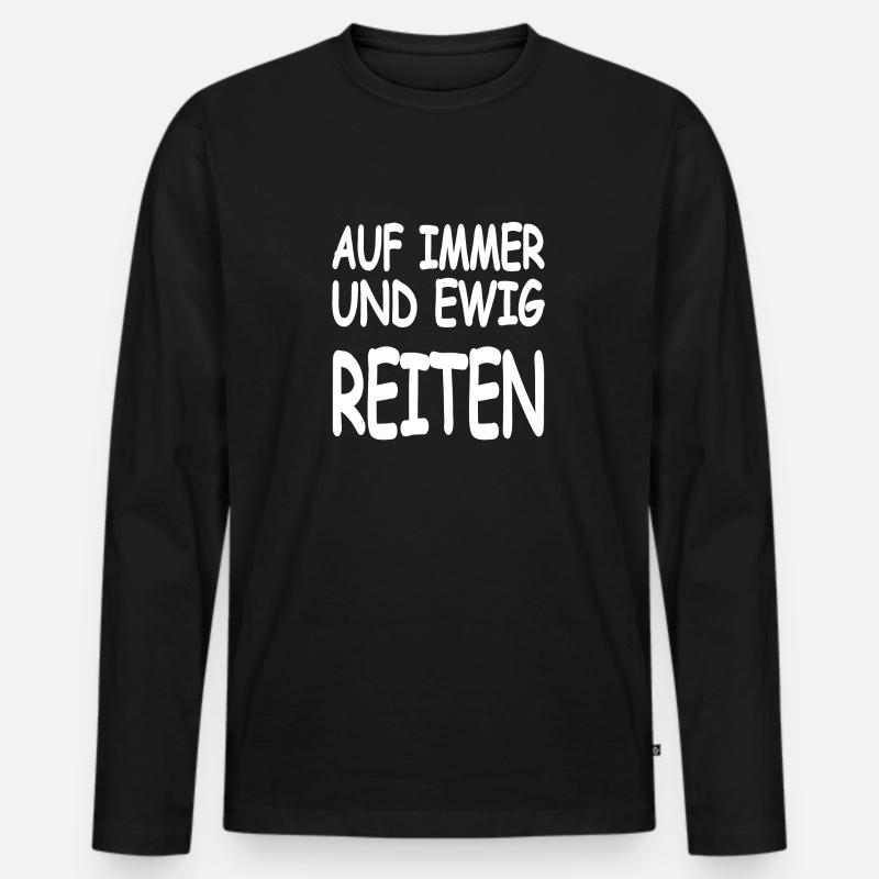 Reiten - Männer Premium Bio Langarmshirt - Schwarz