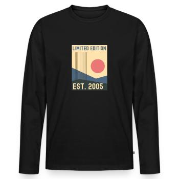 Millésime 2005 - T-shirt manches longues Premium bio Homme - noir - Devant - Nico (187cm)
