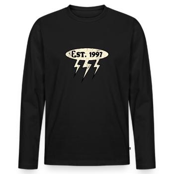 Millésime 1997 - T-shirt manches longues Premium bio Homme - noir - Devant - Nico (187cm)