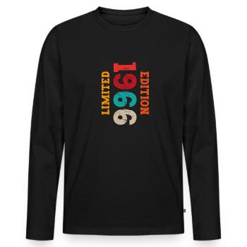 Vintage 1966 - Männer Premium Bio Langarmshirt - Schwarz - Vorne - Nico (187cm)