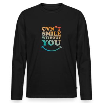 Can't smile without you - Männer Premium Bio Langarmshirt - Schwarz - Vorne - Nico (187cm)
