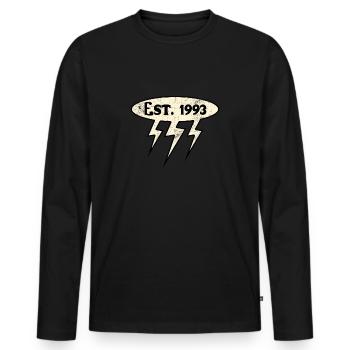 1993 31e anniversaire - T-shirt manches longues Premium bio Homme - noir - Devant - Nico (187cm)