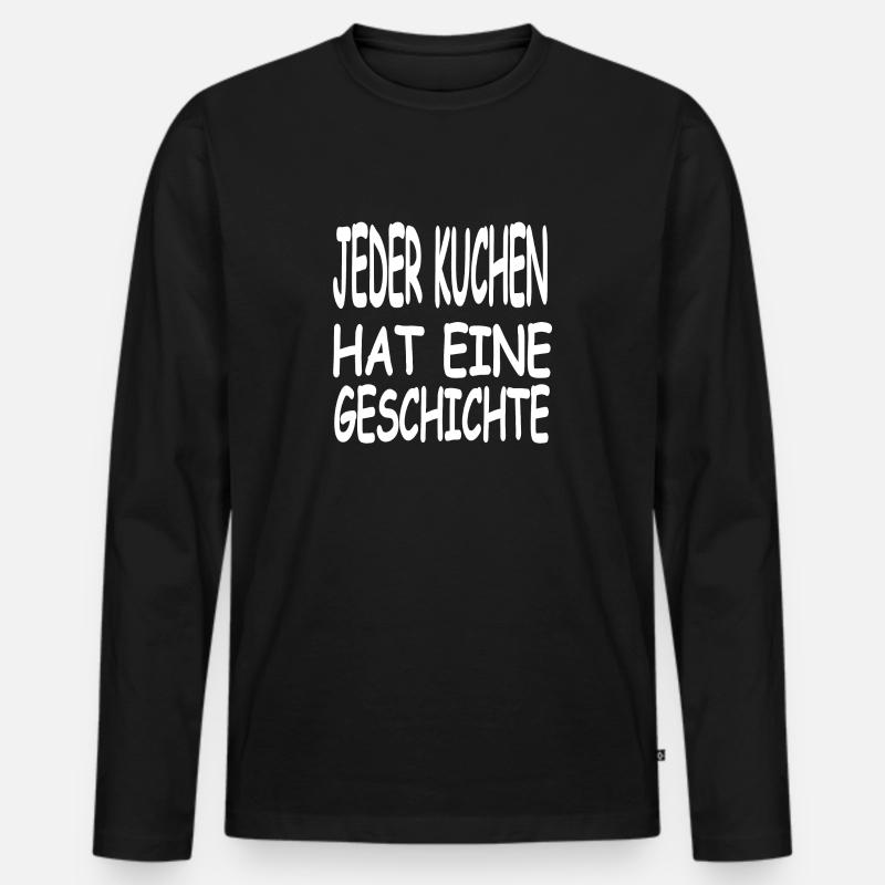Kuchen - Männer Premium Bio Langarmshirt - Schwarz