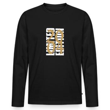 Millésime 2004 - T-shirt manches longues Premium bio Homme - noir - Devant - Nico (187cm)