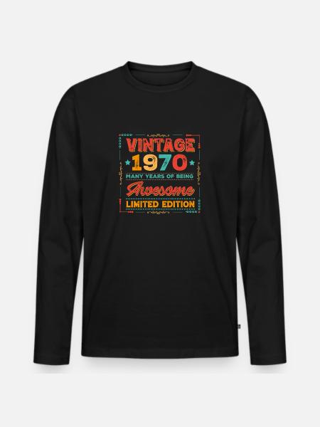 Années 1970 - T-shirt manches longues Premium bio Homme - noir