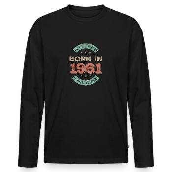 Millésime 1961 - T-shirt manches longues Premium bio Homme - noir - Devant - Nico (187cm)