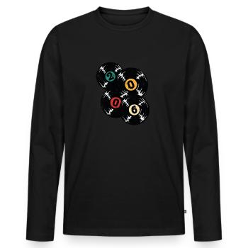 Millésime 2006 - T-shirt manches longues Premium bio Homme - noir - Devant - Nico (187cm)