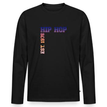 Hip Hop Est. 1976 - T-shirt manches longues Premium bio Homme - noir - Devant - Nico (187cm)