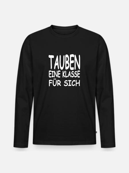 Tauben - Männer Premium Bio Langarmshirt - Schwarz
