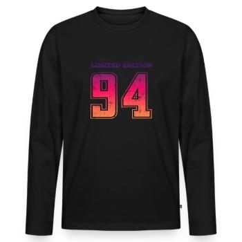 Vintage 1994 - Men's Premium Organic Long Sleeve Shirt - black - Front - Nico (187cm)