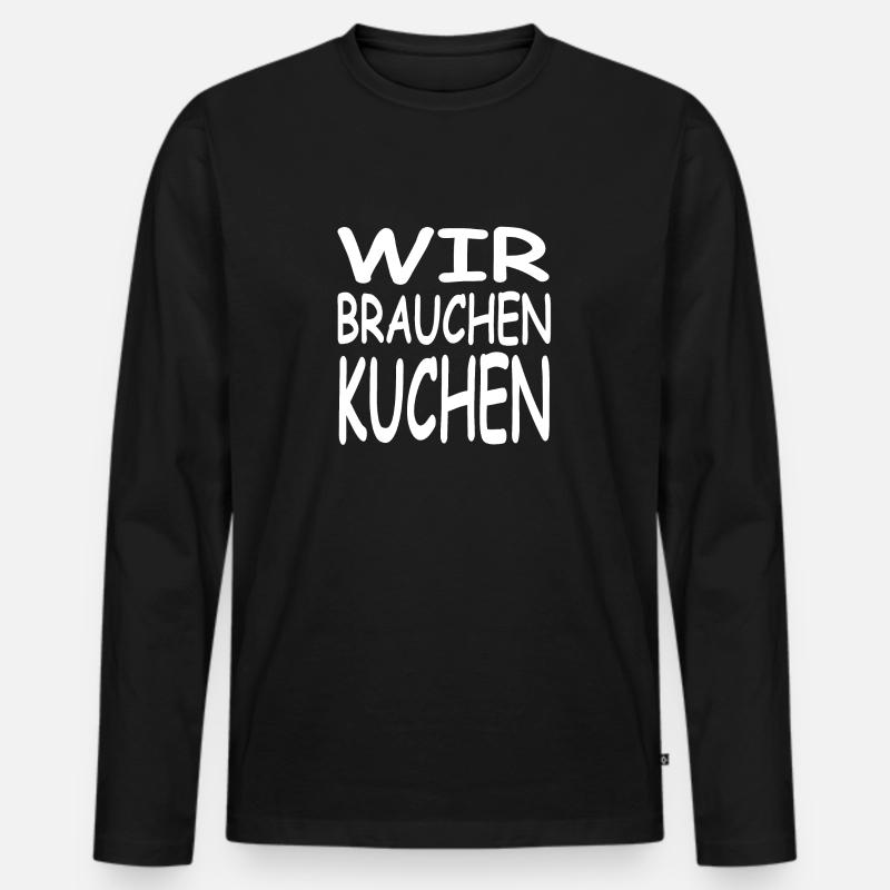 Kuchen - Männer Premium Bio Langarmshirt - Schwarz