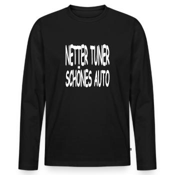 Tuner - Männer Premium Bio Langarmshirt - Schwarz - Vorne - Nico (187cm)
