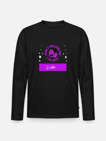 don´t follow me - Männer Premium Bio Langarmshirt - Schwarz