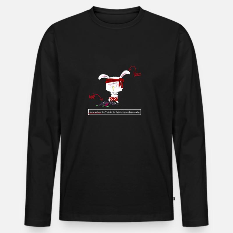 AntiAngsthase - Männer Premium Bio Langarmshirt - Schwarz