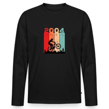Millésime 2004 - T-shirt manches longues Premium bio Homme - noir - Devant - Nico (187cm)