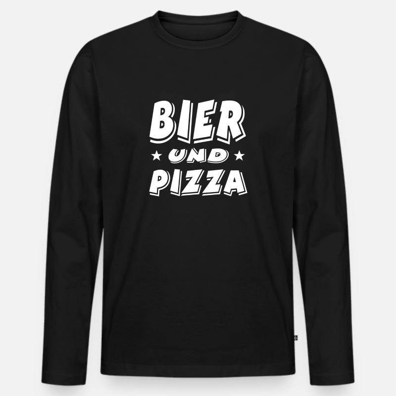 Bier - Männer Premium Bio Langarmshirt - Schwarz