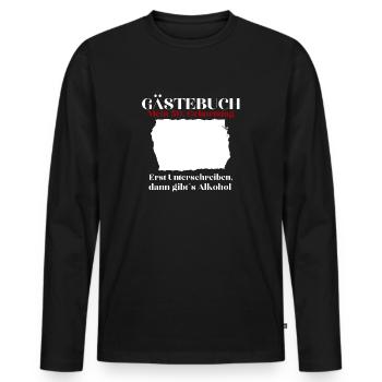 50th Birthday 50 Years Old Funny Guestbook - Men's Premium Organic Long Sleeve Shirt - black - Front - Nico (187cm)