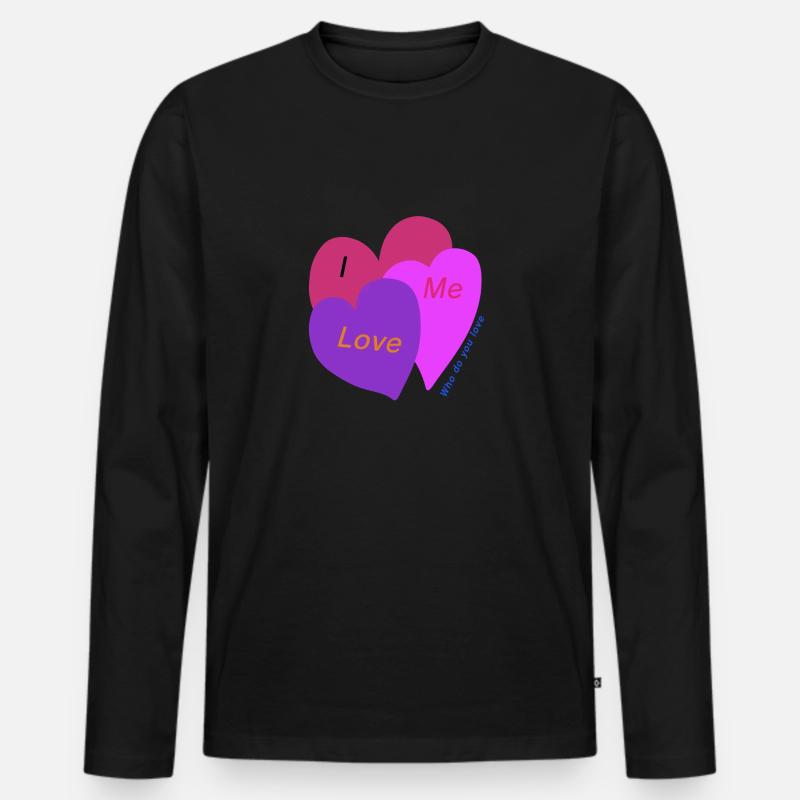 Liebe mich - Männer Premium Bio Langarmshirt - Schwarz