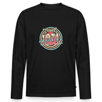 Millésime 1971 - T-shirt manches longues Premium bio Homme - noir - Devant - Nico (187cm)