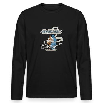 Augur dit non - T-shirt manches longues Premium bio Homme - noir - Devant - Nico (187cm)