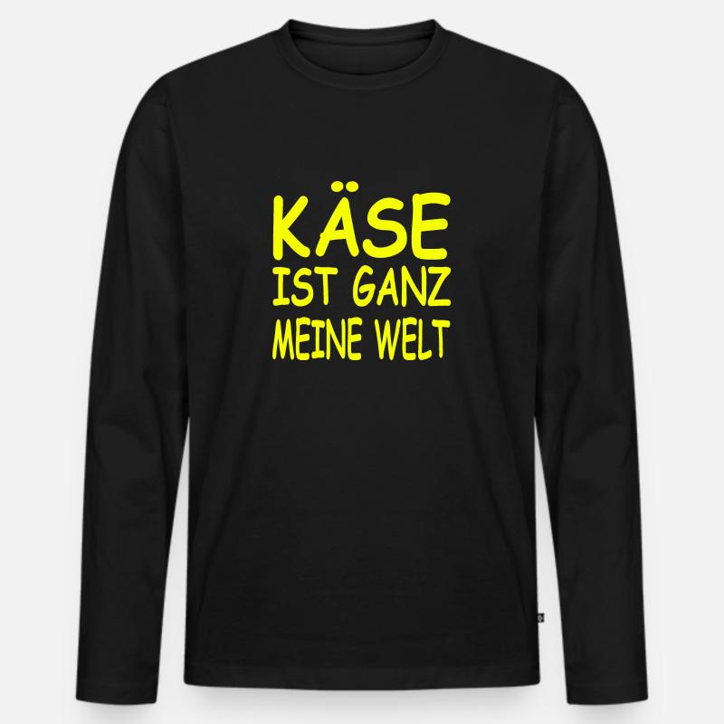 Käse - Männer Premium Bio Langarmshirt - Schwarz